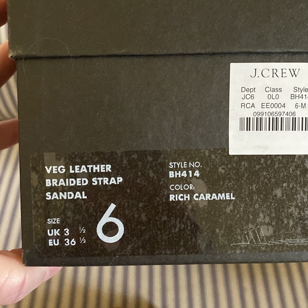 NWT J.Crew Vegan Leather Braided Strap Sandle - Size 6 - Picture 4 of 4